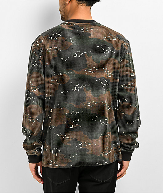 Welcome Covert Timber Camo Long Sleeve Waffle Knit T-Shirt | Zumiez