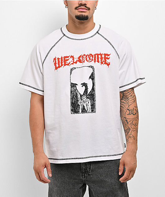 Welcome Crusade White & Black Raglan T-Shirt | Zumiez