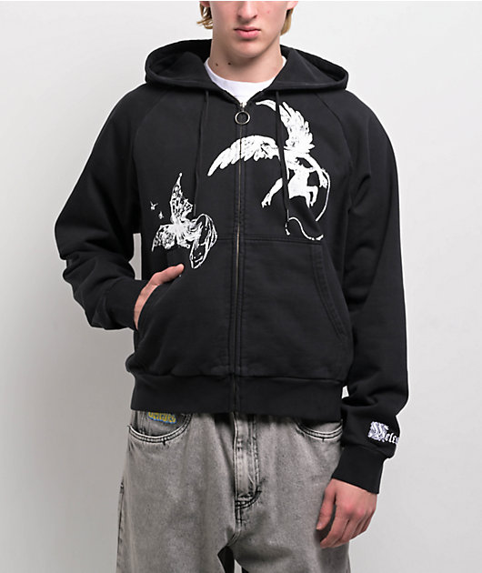 超爆安 Crop Wash Black Duality Welcome Zip Zumiez | Hoodie トップス