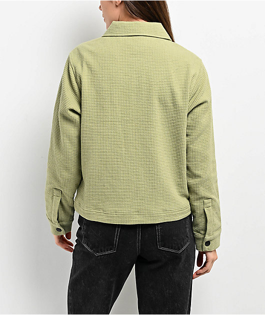 Welcome Fever Green Long Sleeve Zip Thermal Jacket | Zumiez