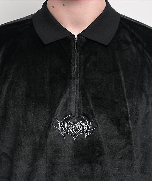 Welcome Grain Black Velour Polo Shirt