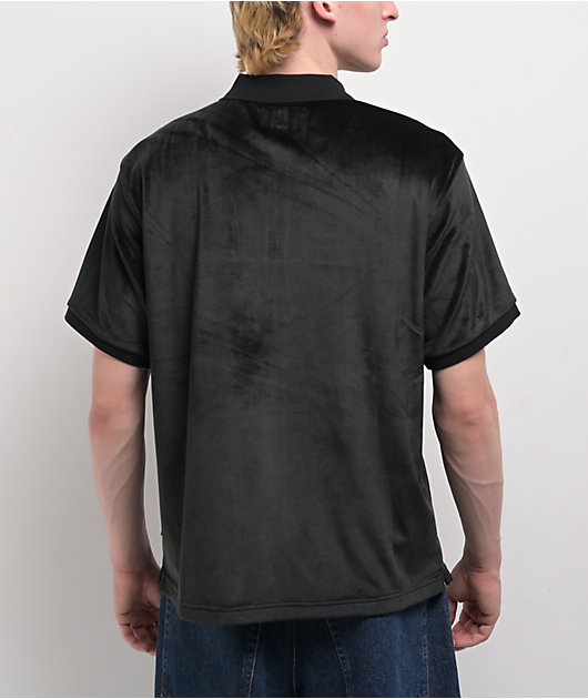 Welcome Grain Black Velour Polo Shirt