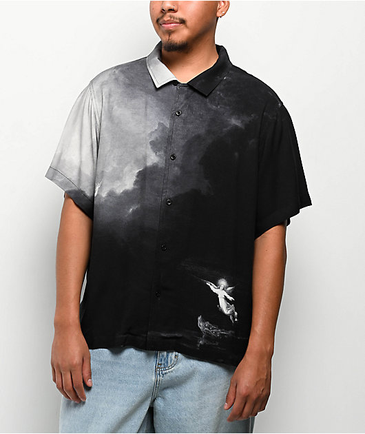 Welcome Hope Black & White Button Up Shirt