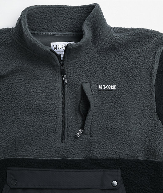 half zip black jacket