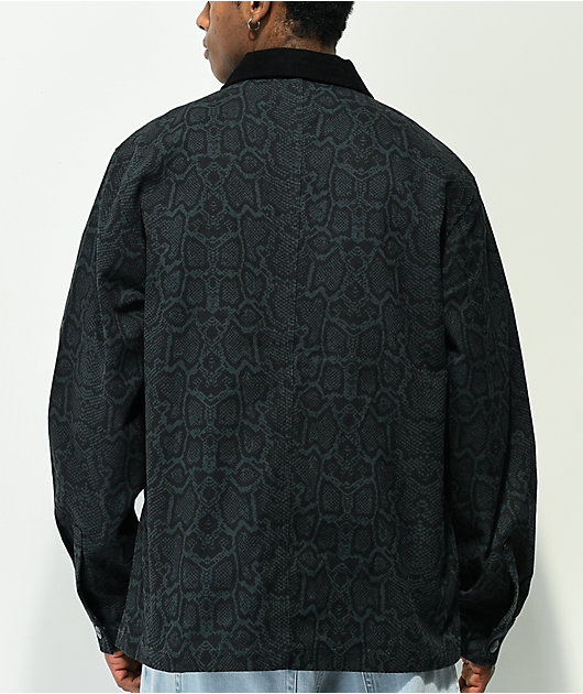 Welcome Machine Print Green Canvas Jacket