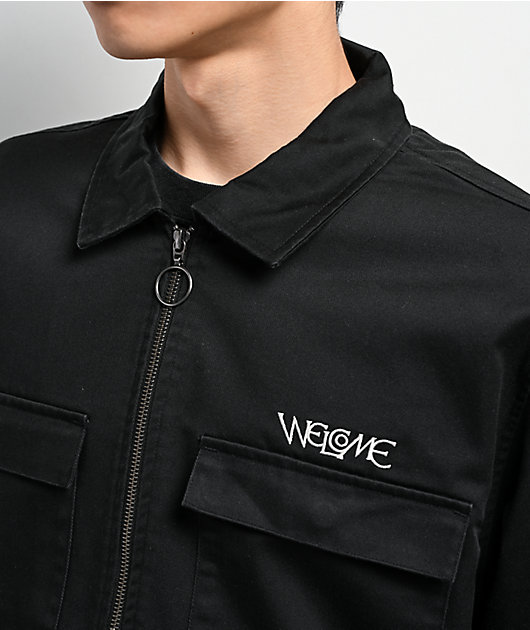 Welcome Paladin Black Long Sleeve Zip Work Shirt