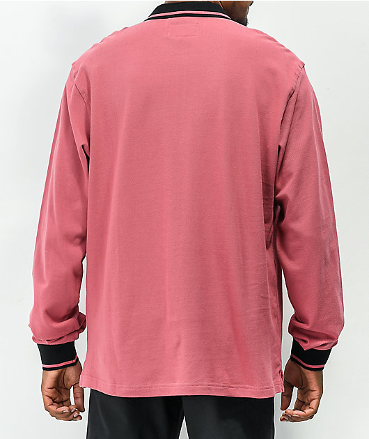 Welcome Parliament Mauve Long Sleeve Polo Shirt