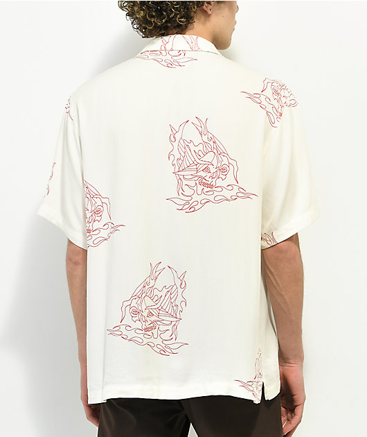 Welcome Rayder Camp White Short Sleeve Button Up Shirt