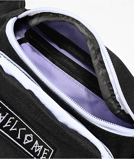 Welcome Scrawl Black & White Fanny Pack
