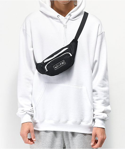 Welcome Scrawl Black & White Fanny Pack