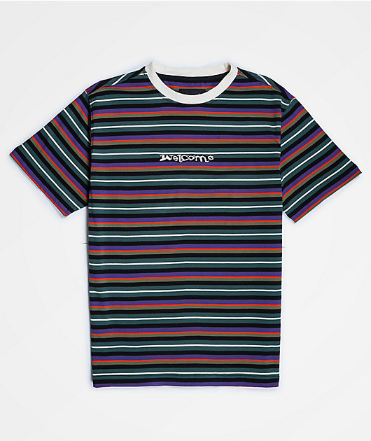 Welcome Surf Green & Red Stripe T-Shirt