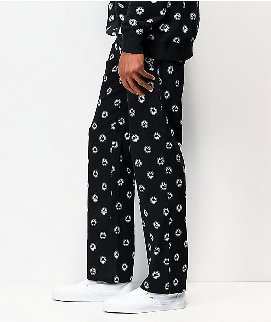 black elastic waist pants