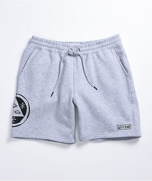 men grey sweat shorts