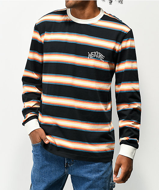 Welcome Thelema Stripe Black Long Sleeve T-Shirt