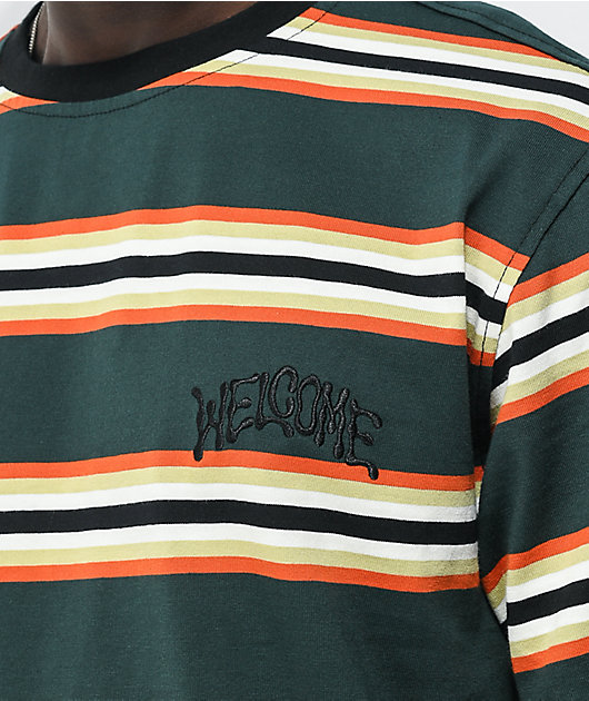 Welcome Thelma Camiseta de rayas verdes y naranjas