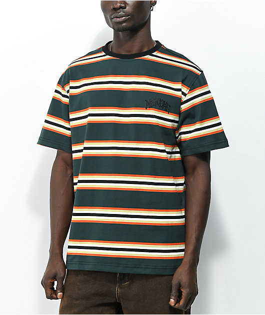 Green and orange sales striped shirt