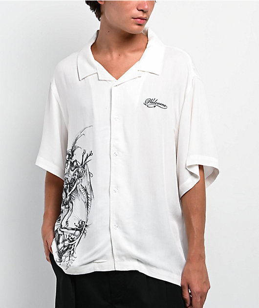 Welcome Torment White Short Sleeve Button Up Shirt | Zumiez