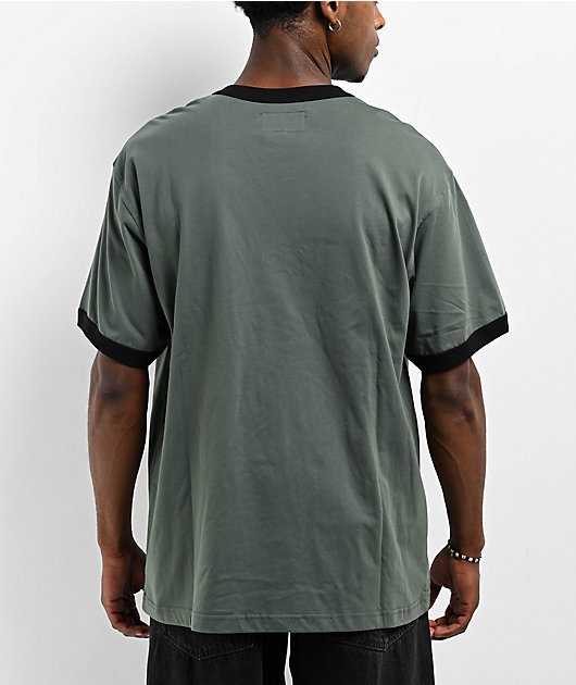 Welcome Vamp Ringer Forest & Black T-Shirt
