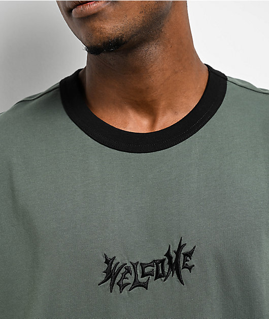 Welcome Vamp Ringer Forest & Black T-Shirt | Zumiez