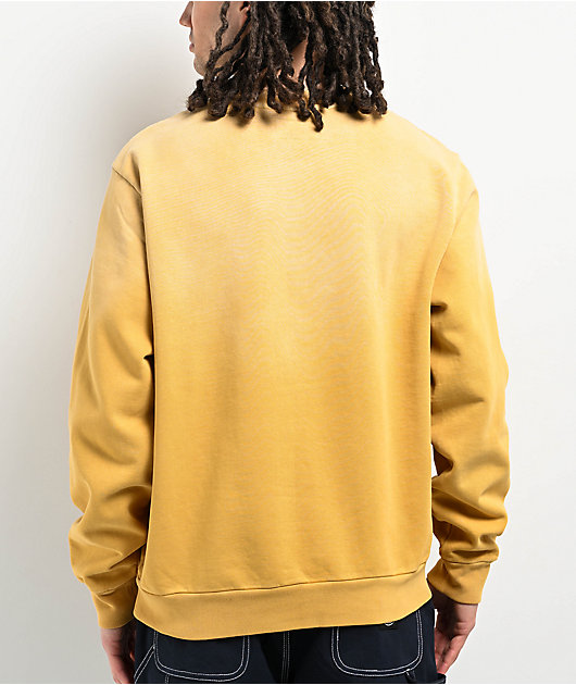 Welcome Vamp Sun Fade Yellow Pigment Dye Crewneck Sweatshirt Zumiez