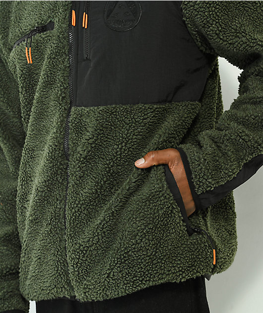Welcome Vertex Dark Green Sherpa Jacket