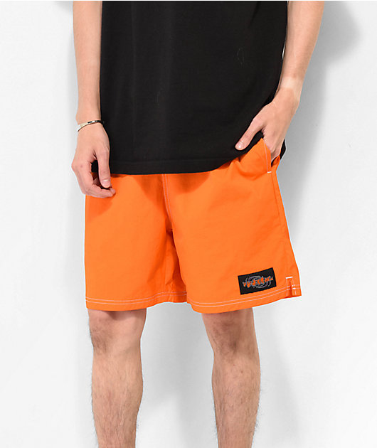 Welcome Vortex Orange Nylon Shorts
