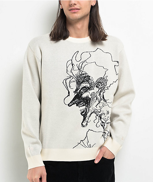 Welcome x Batman Joker Natural Sweater | Zumiez
