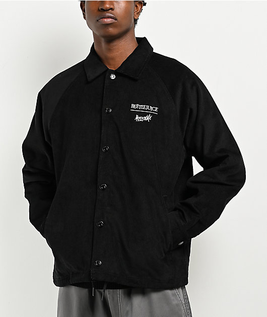 Welcome x Beetlejuice Sandworm Black Corduroy Coaches Jacket | Zumiez