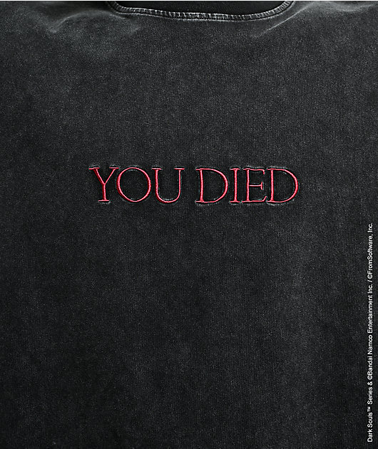 Welcome x Dark Souls You Died Black Wash T-Shirt