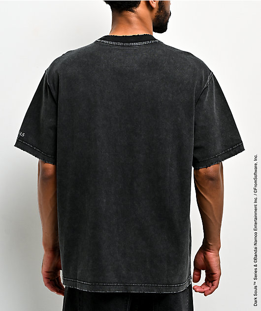 Welcome x Dark Souls You Died Black Wash T-Shirt