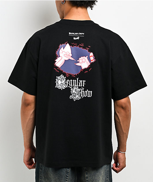 Welcome x Regular Show Golf Cart Black T-Shirt