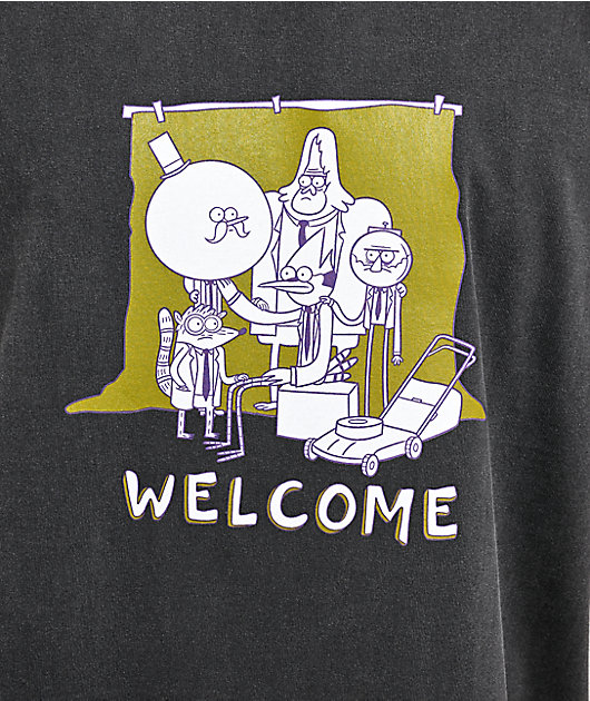 Welcome x Regular Show Mordecai Charcoal Wash T-Shirt