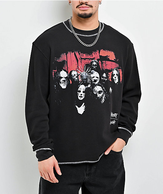 Welcome x Slipknot Contrast Stitch Black Thermal Long Sleeve T