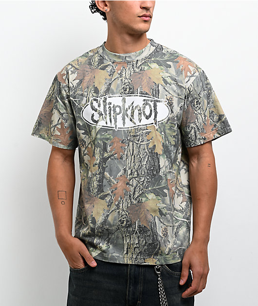 Welcome x Slipknot Oval Logo Green Camo T-Shirt | Zumiez
