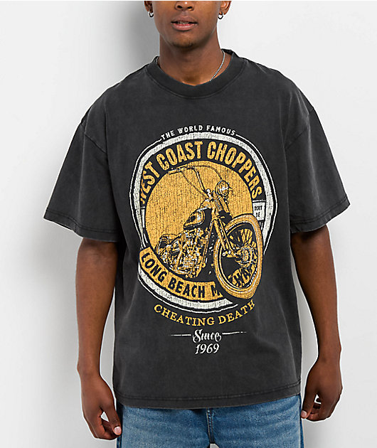 West Coast Choppers Cheating Death Black Wash T-Shirt | Zumiez