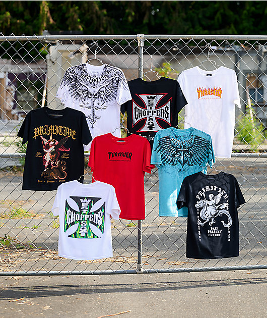 West Coast Choppers Fiery Fill White T-Shirt