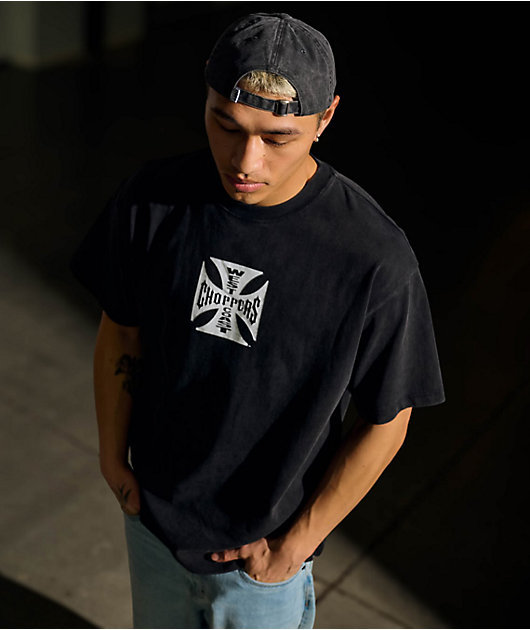 West Coast Choppers Flat Logo Black Wash T-Shirt | Zumiez