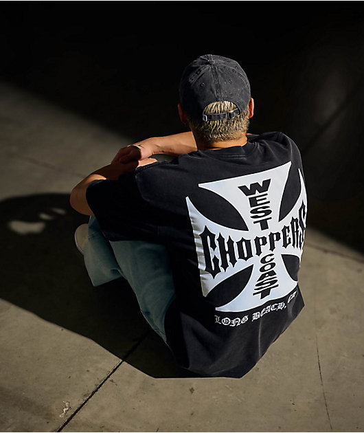 West Coast Choppers Flat Logo Black Wash T-Shirt | Zumiez