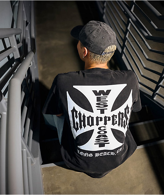 West Coast Choppers Flat Logo Black Wash T-Shirt | Zumiez