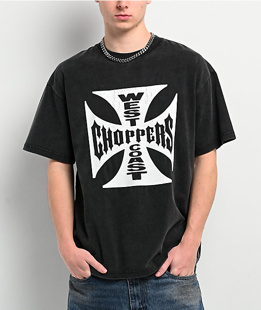 West Coast Choppers Front Cross Black Wash T-Shirt | Zumiez