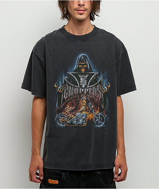 West Coast Choppers Grim Reaper Black Wash T-Shirt | Zumiez