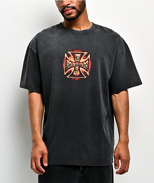 West Coast Choppers Logo Artifact Black Wash T-Shirt