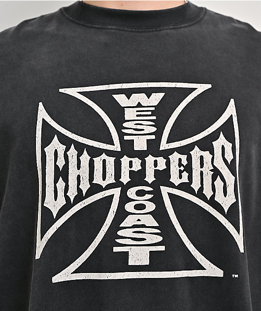 West Coast Choppers Shadow Black Wash 2fer Long Sleeve T-Shirt