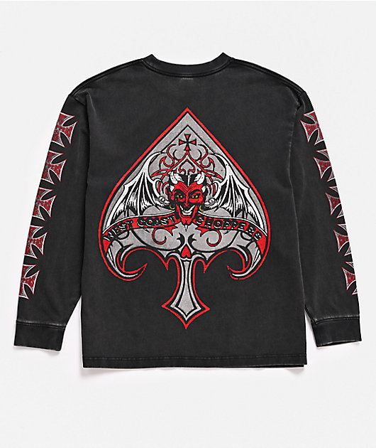 West Coast Choppers Spades Black Wash Long Sleeve T-Shirt