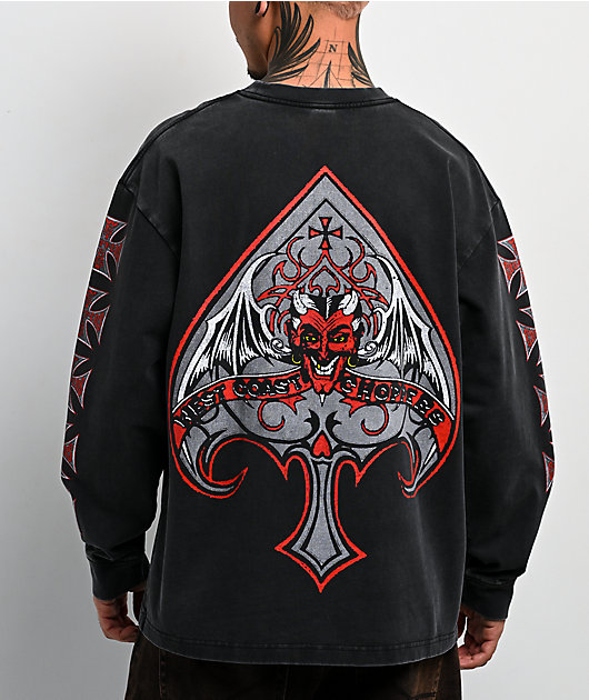 West Coast Choppers Spades Black Wash Long Sleeve T-Shirt