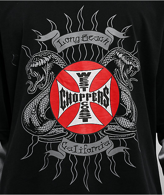 West Coast Choppers Symmetry Black & Grey 2fer Long Sleeve T-Shirt