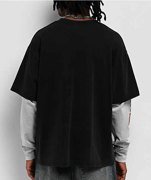 West Coast Choppers Symmetry Black & Grey 2fer Long Sleeve T-Shirt