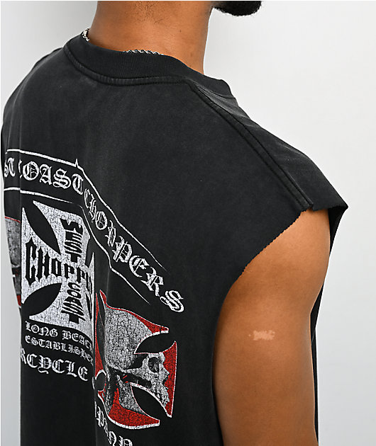 West Coast Choppers Triple Threat Black Wash Tank Top