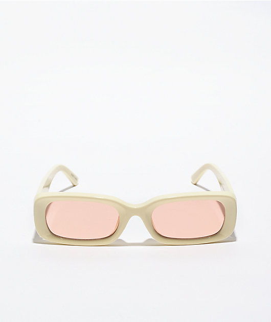 White & Brown Rectangle Sunglasses