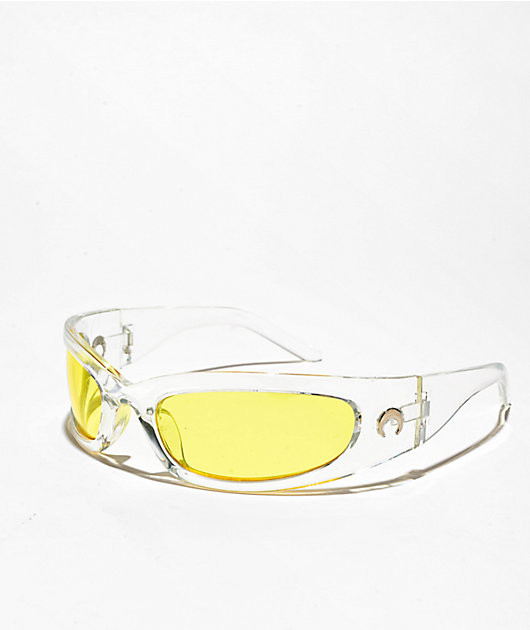 White wrap around clearance sunglasses